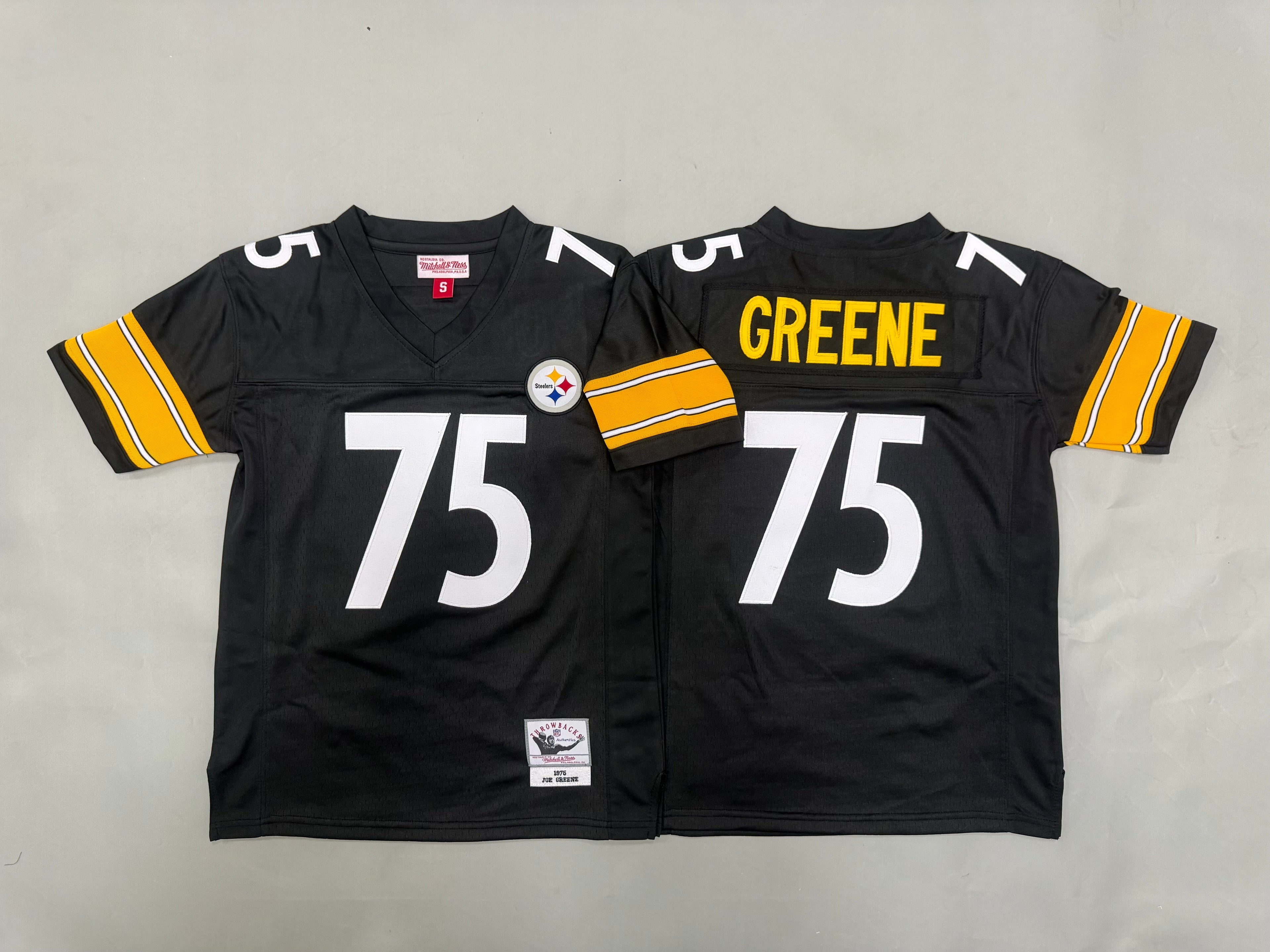 Youth Joe Greene#75 Pittsburgh Steelers  Black Vintage Throwback Jersey