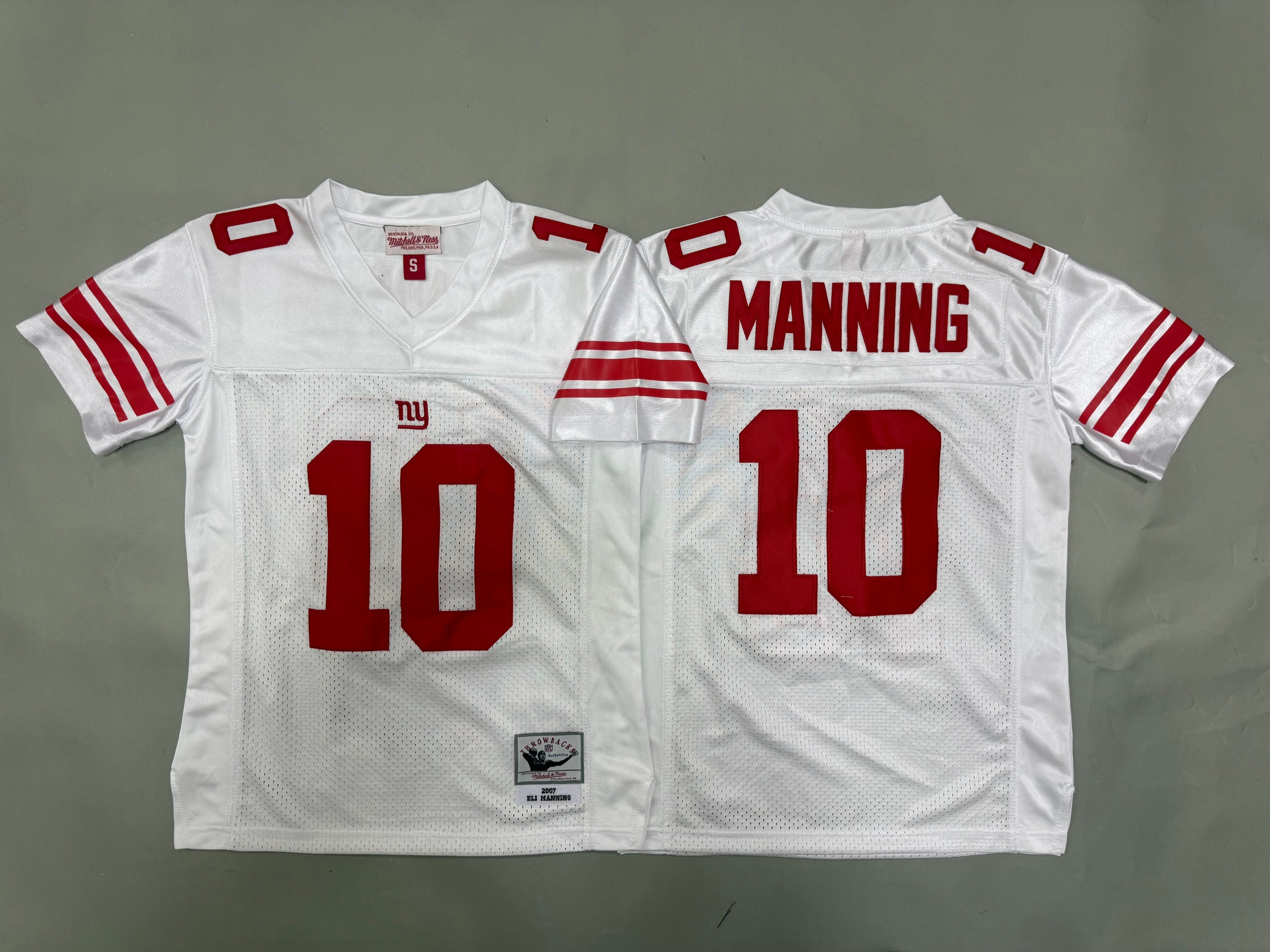 Youth Eli Manning #10 New York Giants White Vintage Throwback Jersey