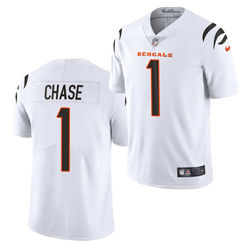 Ja'Marr Chase#1 Cincinnati Bengals White Jersey