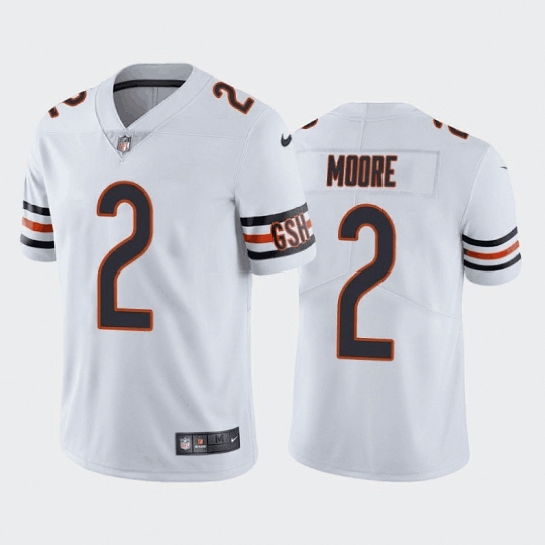 D. J. Moore#2 Chicago Bears White Jersey