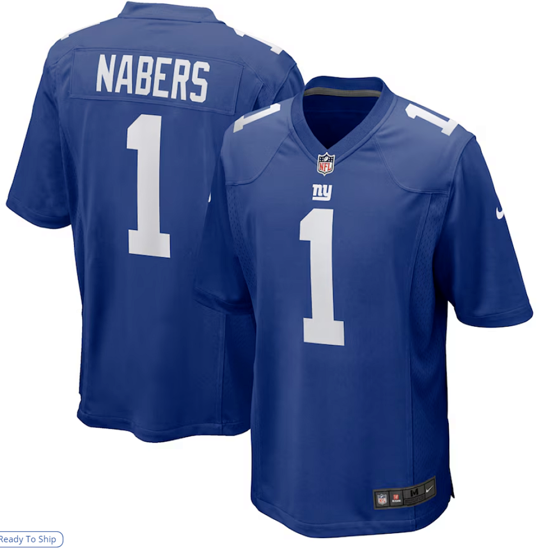 Malik Nabers #1 New York Giants Jersey