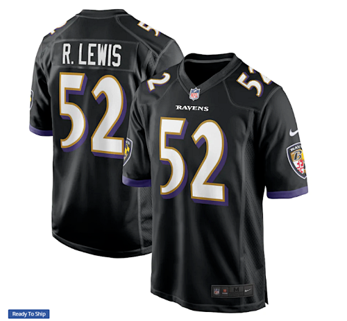 Ray Lewis#52 Baltimore Ravens black Jersey