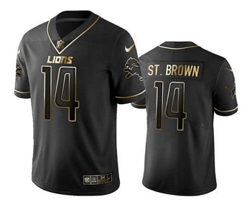 Amon-Ra St. Brown #14 Detroit Lions black Jersey [Pre-Order]