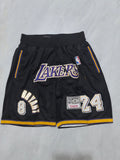 Los Angeles Lakers Black Retro Pocket Shorts #24