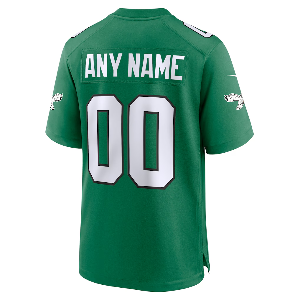 Custom Philadelphia Eagles Kelly Green Game Jersey