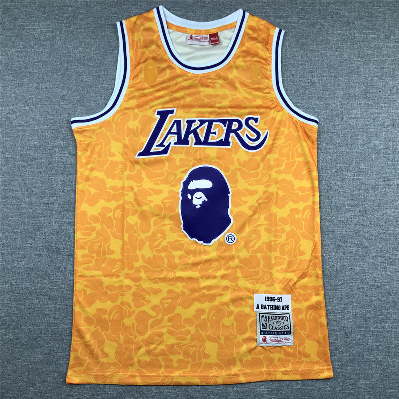 Los Angeles Lakers BAPE #93 1996-97 Throwback Embroidered Jersey