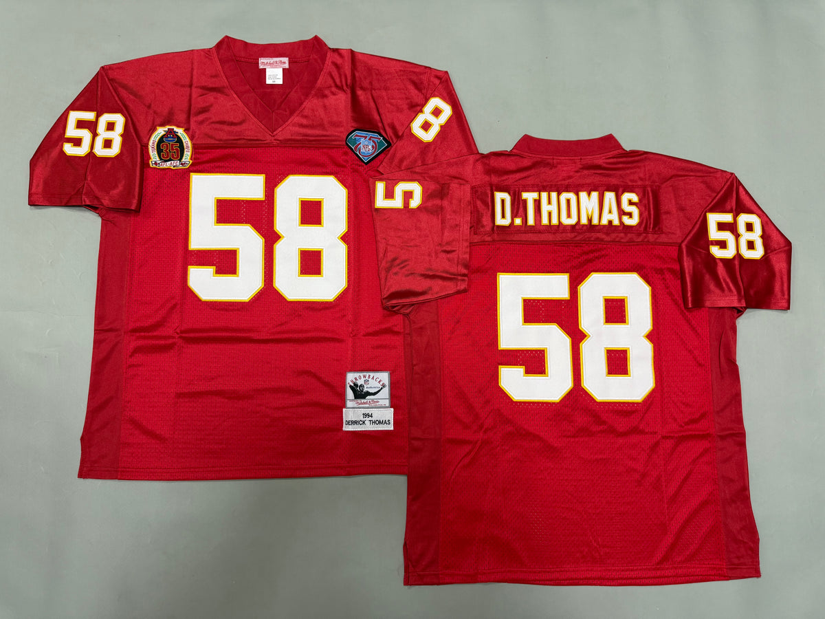 Mens Derrick Thomas#58 Kansas City Chiefs Vintage Throwback Jersey