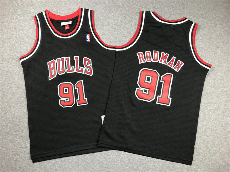 Youth Dennis Rodman Chicago Bulls #91 Embroidered Jersey