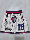 Toronto Raptors white retro pocket shorts