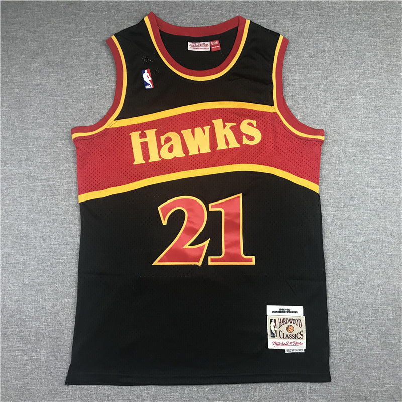 Atlanta Hawks Dominique Wilkins 1986-87 #21 Throwback - Embroidered Jersey