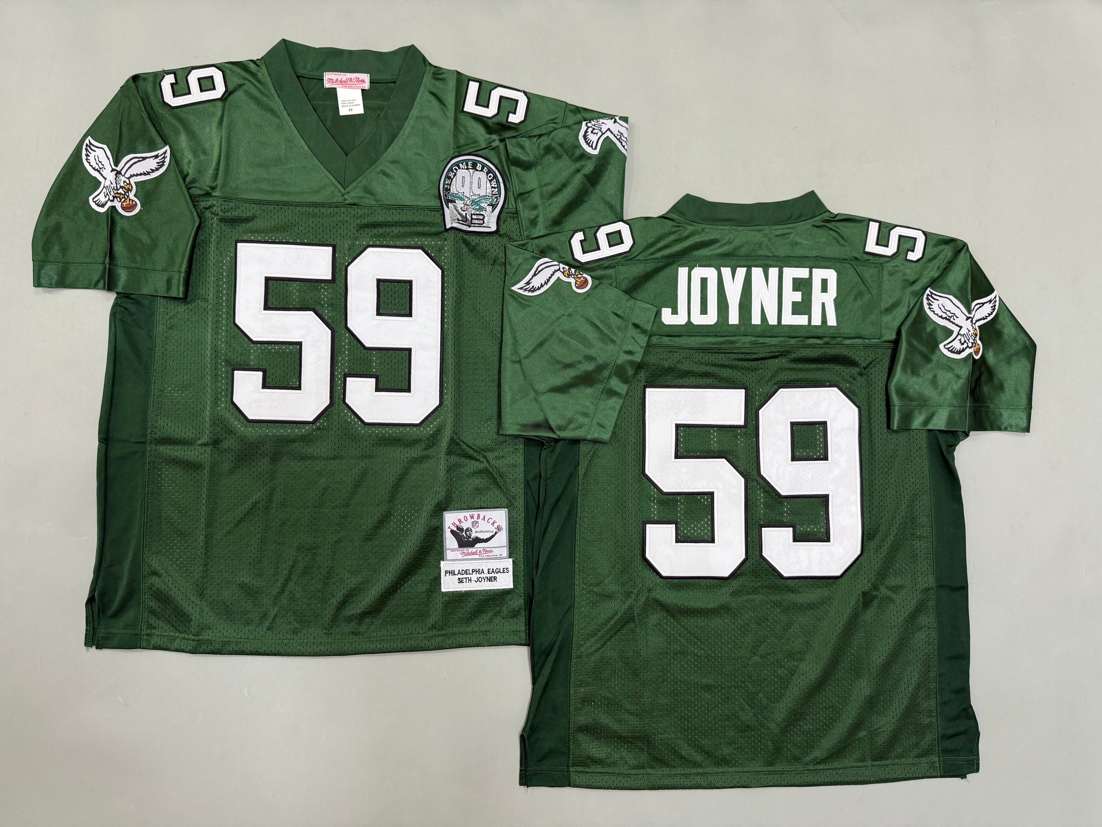 Mens Seth Joyner#59 Philadelphia Eagles Vintage Throwback Jersey