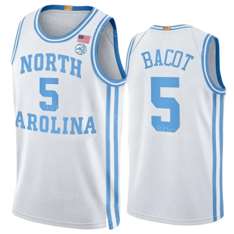 University Basketball 4 RJ Davis Jerseys North Carolina Tar Heels College 5 Armando Bacot Sewing