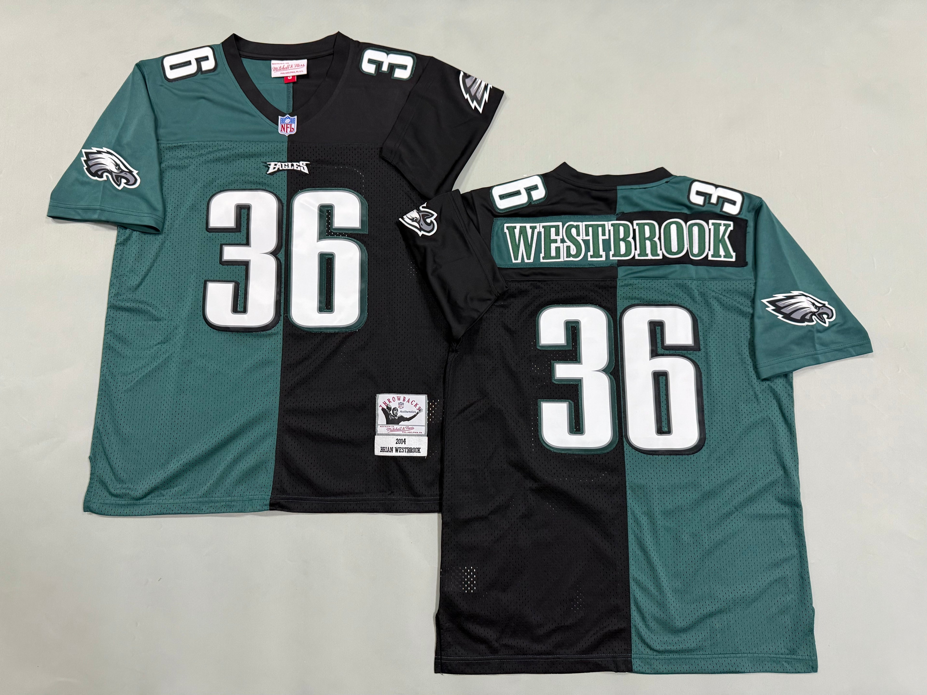 Mens Brian Westbrook#36 Philadelphia Eagles Vintage Throwback Jersey