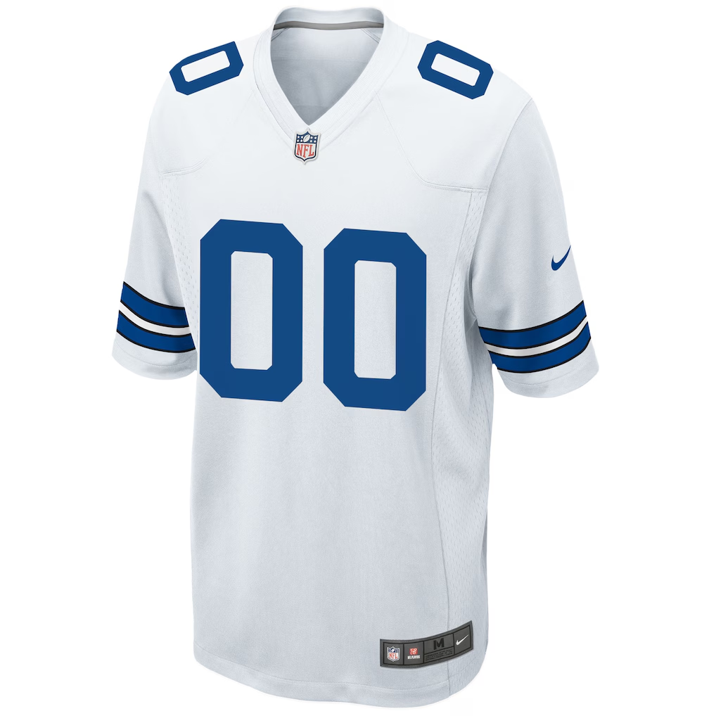 Custom Dallas Cowboys White Game Jersey