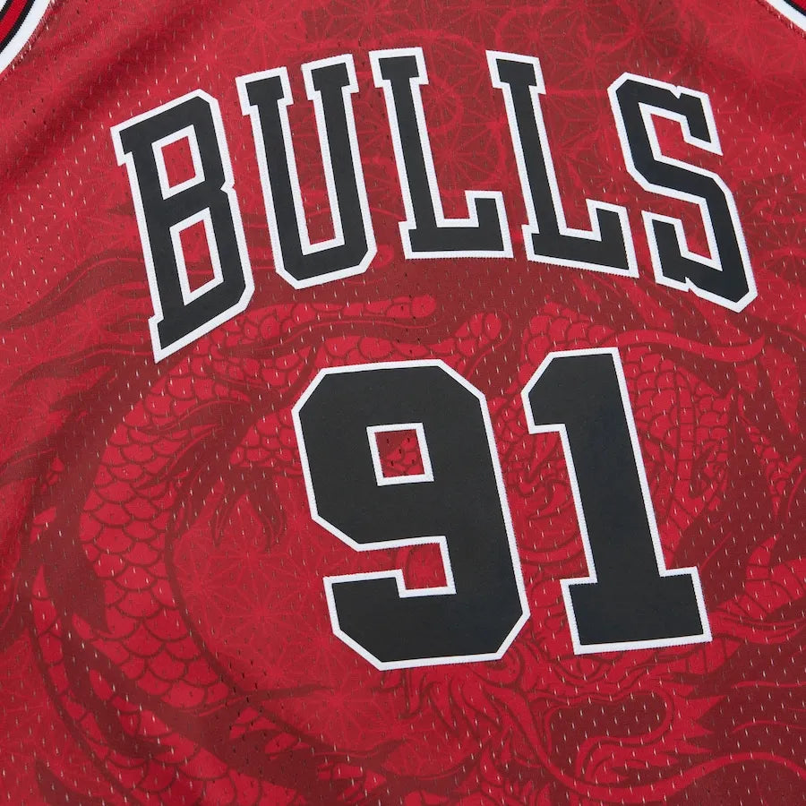 Dennis Rodman Chicago Bulls Mitchell & Ness 1997/98 Hardwood Classics Asian Heritage 6.0 Swingman Throwback  Jersey - Red