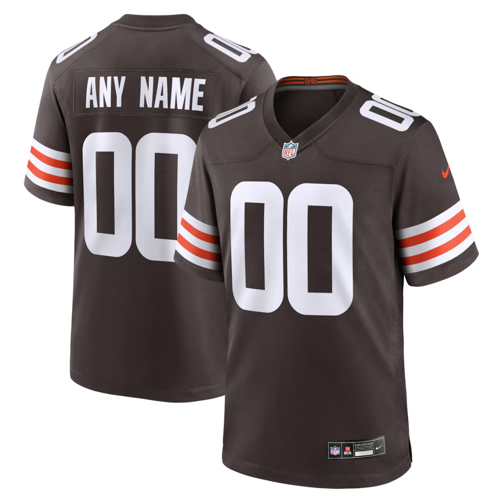 Custom Cleveland Browns Brown Game Jersey