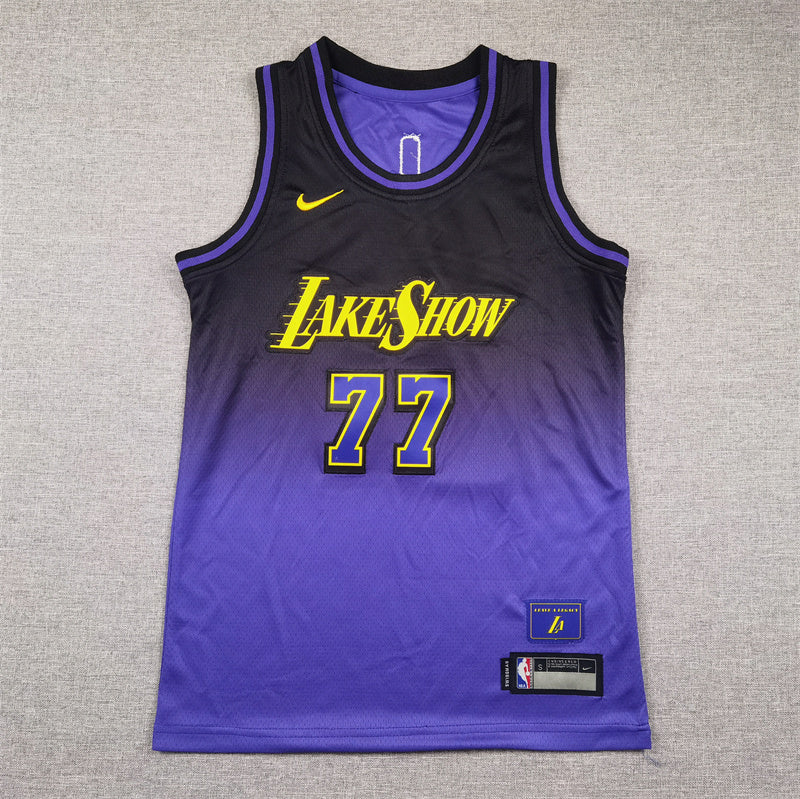 Youth Luka Dončić Los Angeles Lakers #77 City Edition Embroidered  Jersey