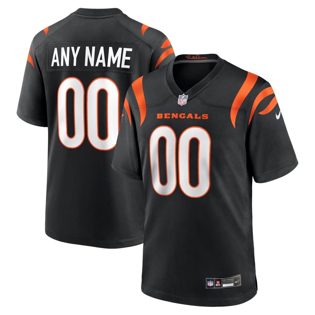 Custom Cincinnati Bengals Black Game Jersey