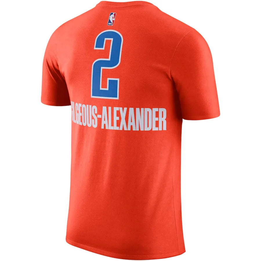 Oklahoma City Thunder Shai Gilgeous-Alexander Jordan Brand Orange 2022/23 Statement Edition Name & Number T-Shirt