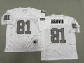 Mens Tim Brown#81 white Los Angeles Raiders Vintage Throwback Jersey