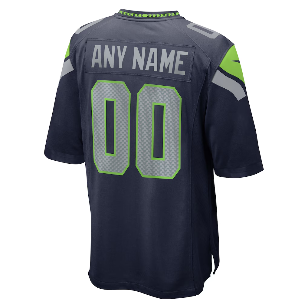 Custom Seattle Seahawks College Navy Game Jersey