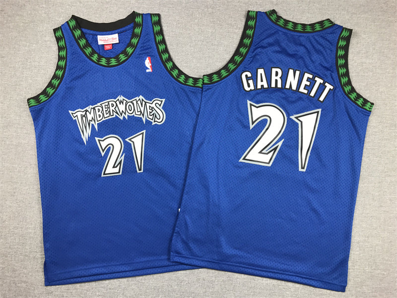 Youth Kevin Garnett Minnesota Timberwolves #21  Embroidered Jersey
