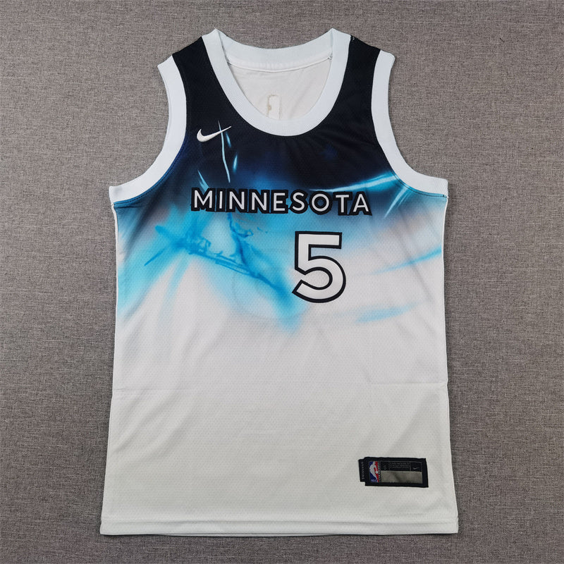 Youth Anthony Edwards Minnesota Timberwolves #5  City Edition Embroidered Jersey