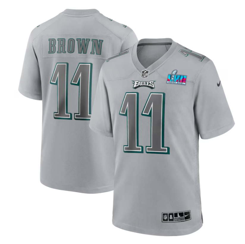 A. J. Brown #11 Philadelphia Eagles Super Bowl LVII Gray Jersey