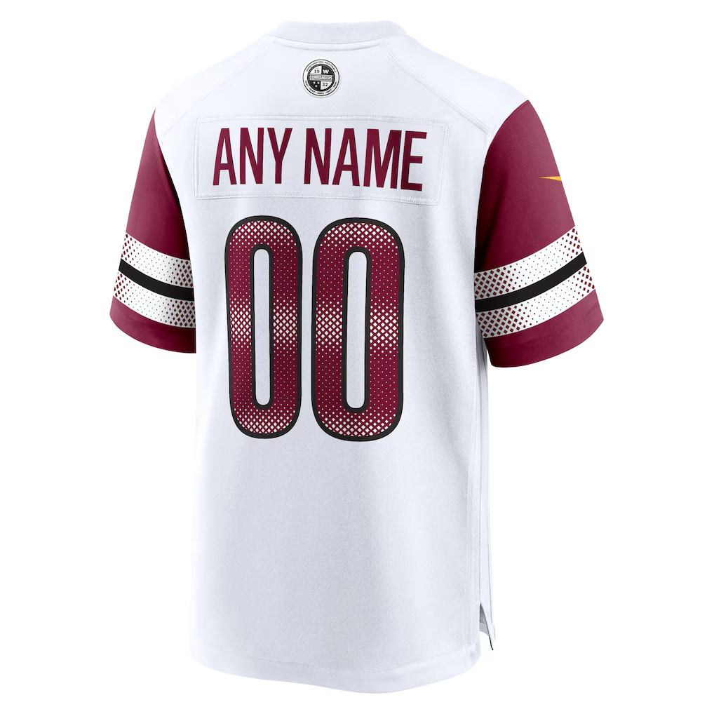 Custom Washington Commanders White Game Jersey