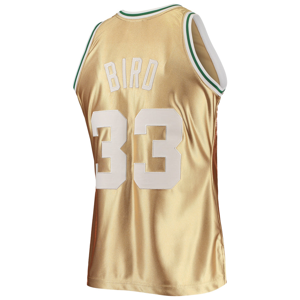 Men's Boston Celtics Larry Bird Mitchell & Ness Kelly Green Big & Tall 1985/86 NBA 75th Anniversary Diamond Swingman Jersey