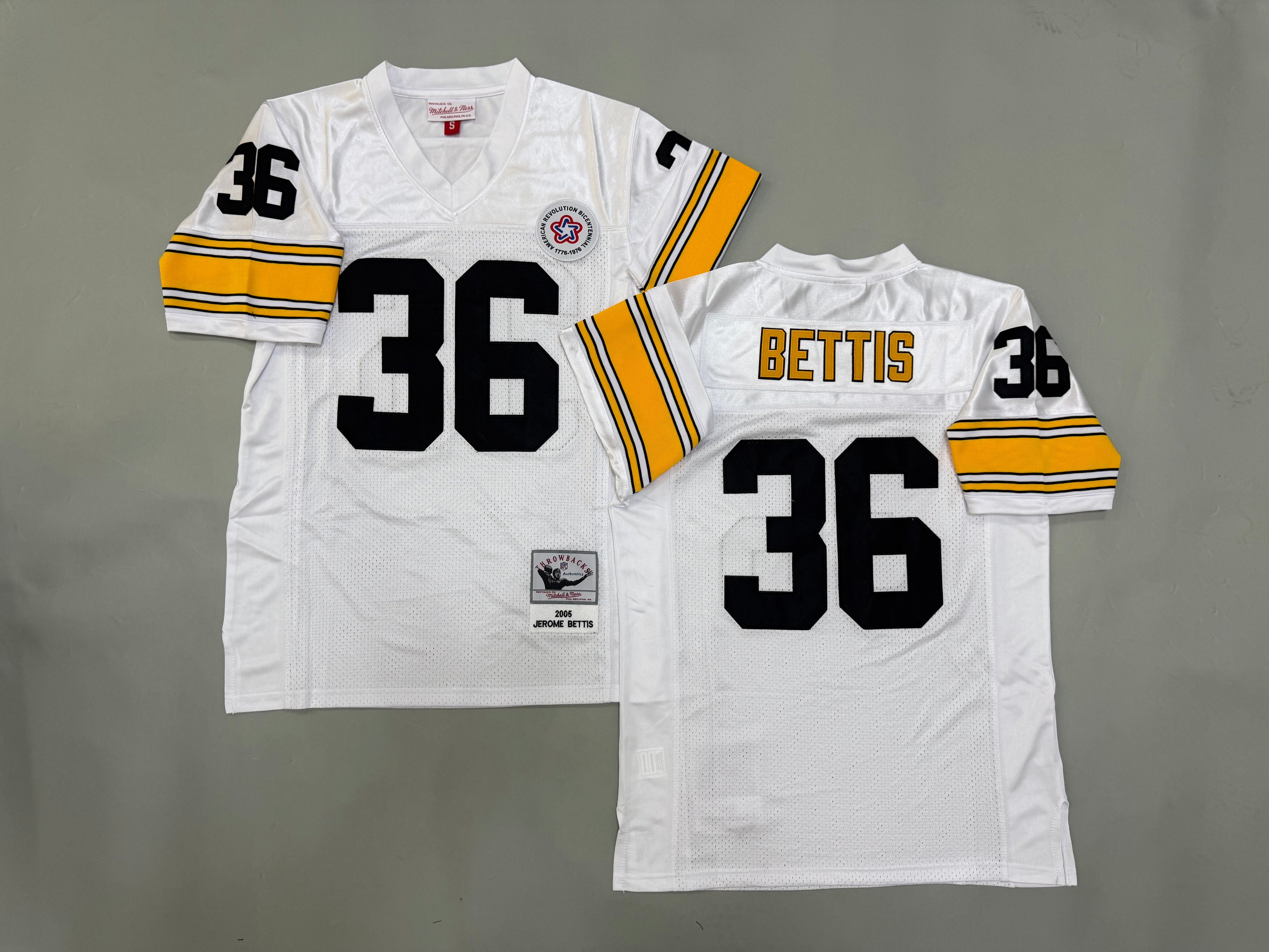 Mens Jerome Bettis#36 white Pittsburgh Steelers Vintage Throwback Jersey