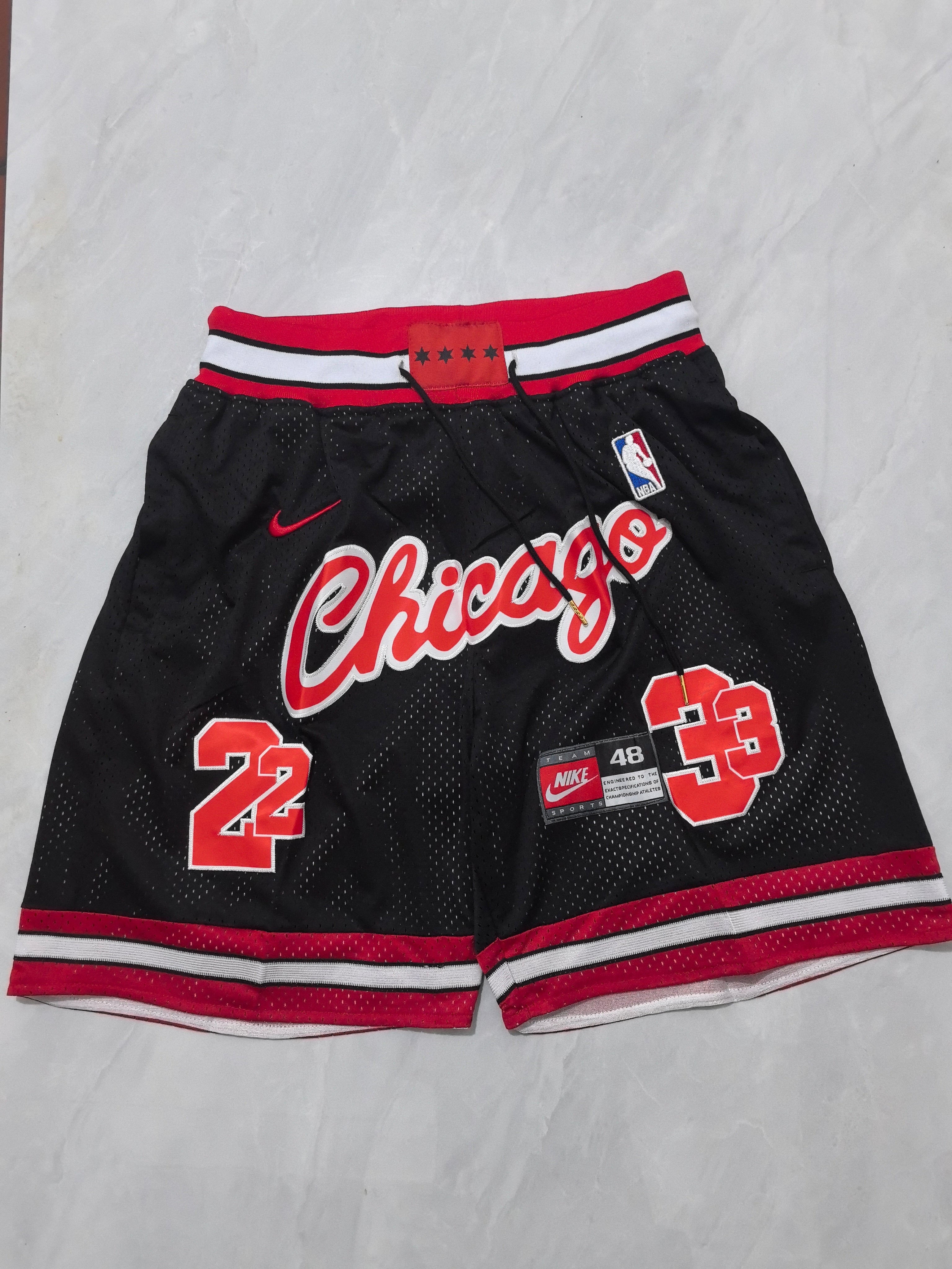 Chicago Bulls Black Retro Pocket Shorts