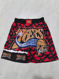 Philadelphia 76ers Black & Red heat transfer pocket shorts