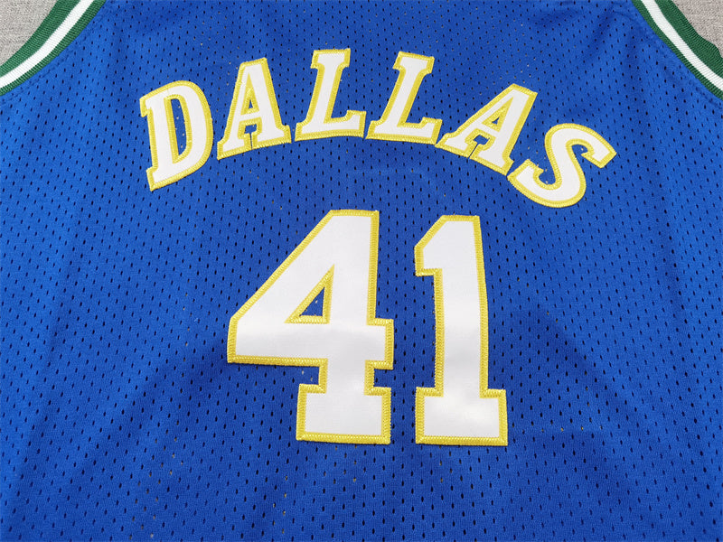 Dallas Mavericks Dirk Nowitzki #41 Throwback — Embroidered Jersey [Pre-Order]