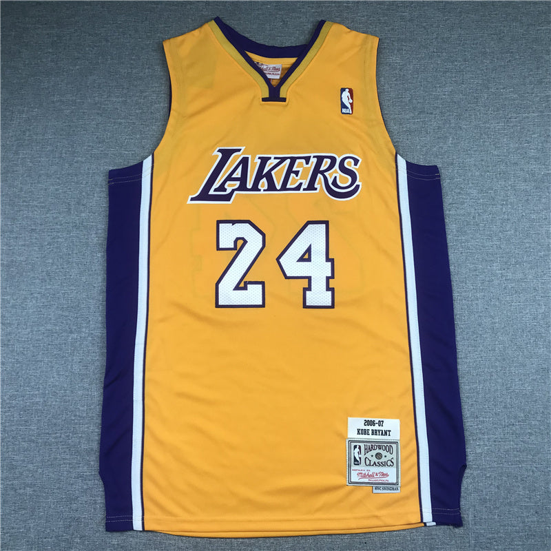 Kobe Bryant #24 2006-07 Los Angeles Lakers Throwback Jersey — Embroidered