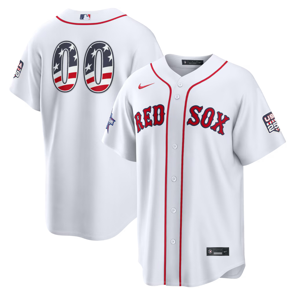 Custom Boston Red Sox 2026 All-Star Edition Stars & Stripes Stadium Jersey - White