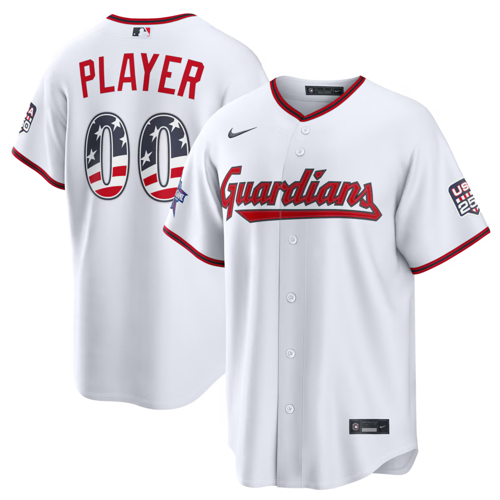 Custom Cleveland Guardians 2026 All-Star Edition Stars & Stripes Stadium Jersey - White