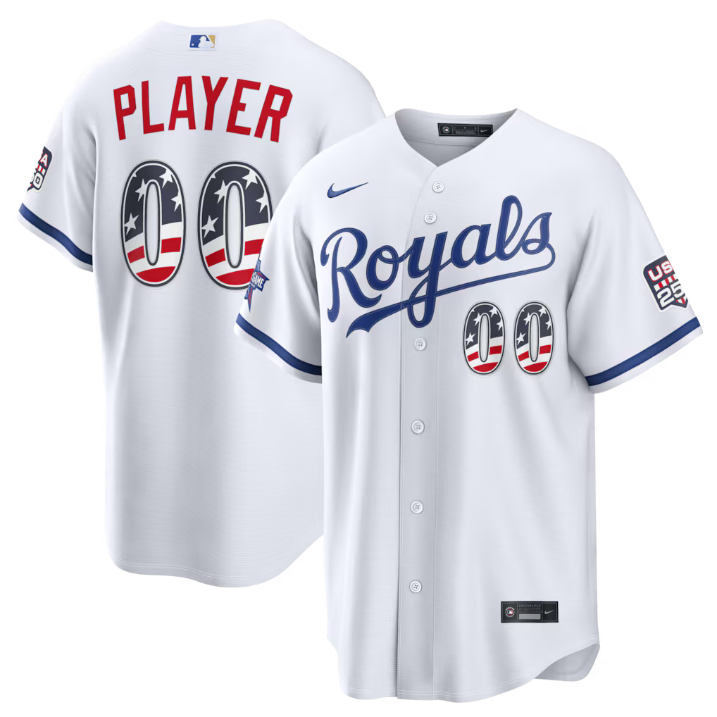 Custom Kansas City Royals 2026 All-Star Edition Stars & Stripes Stadium Jersey - White