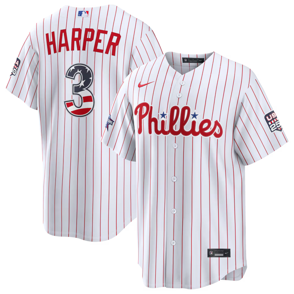 2026 All-Star Edition Stars & Stripes Philadelphia Phillies Bryce Harper Stadium Jersey - White