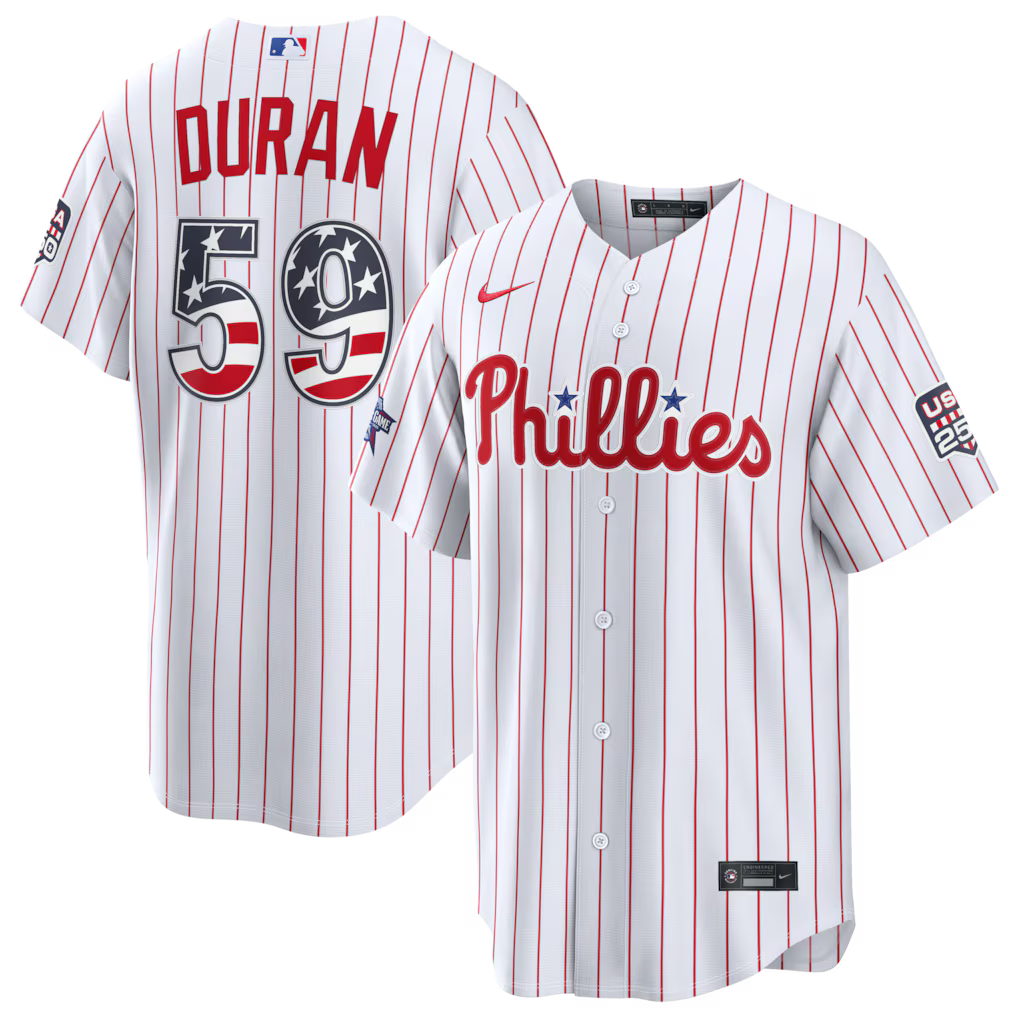 2026 All-Star Edition Stars & Stripes Philadelphia Phillies Jhoan Duran Stadium Jersey - White