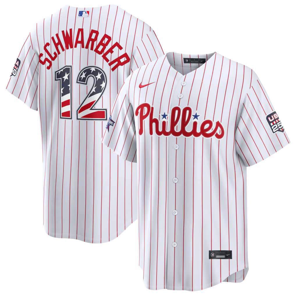 2026 All-Star Edition Stars & Stripes Philadelphia Phillies Kyle Schwarber Stadium Jersey - White