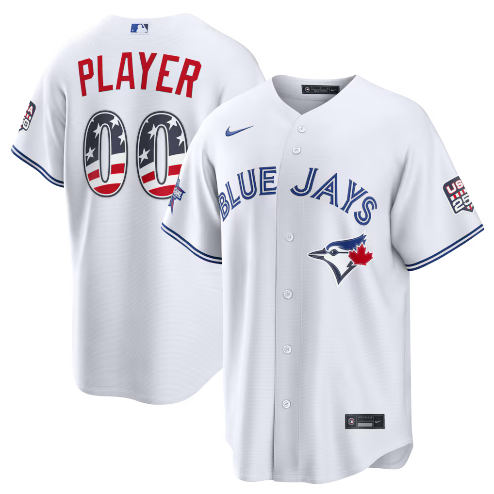 Custom Toronto Blue Jays 2026 All-Star Edition Stars & Stripes Stadium Jersey - White