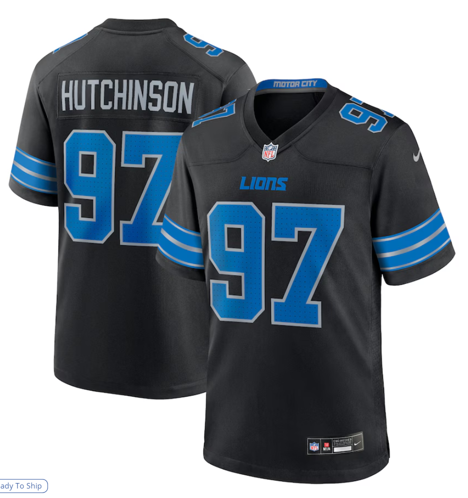 Aidan Hutchinson #97 Detroit Lions black Jersey