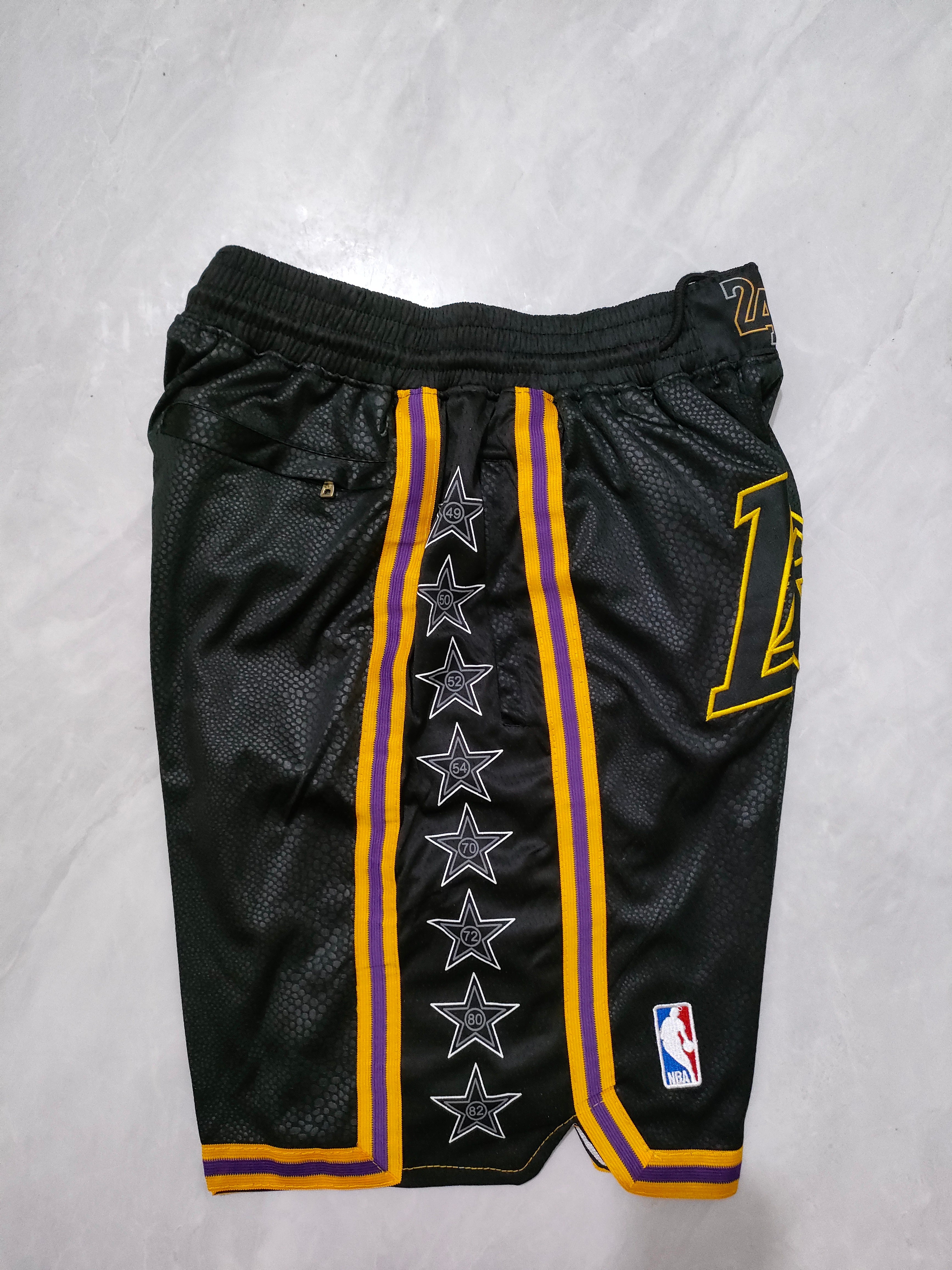 Los Angeles Lakers Black Snakeskin Pocket Shorts