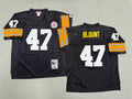 Mens Mel Blount#47 black Pittsburgh Steelers Vintage Throwback Jersey