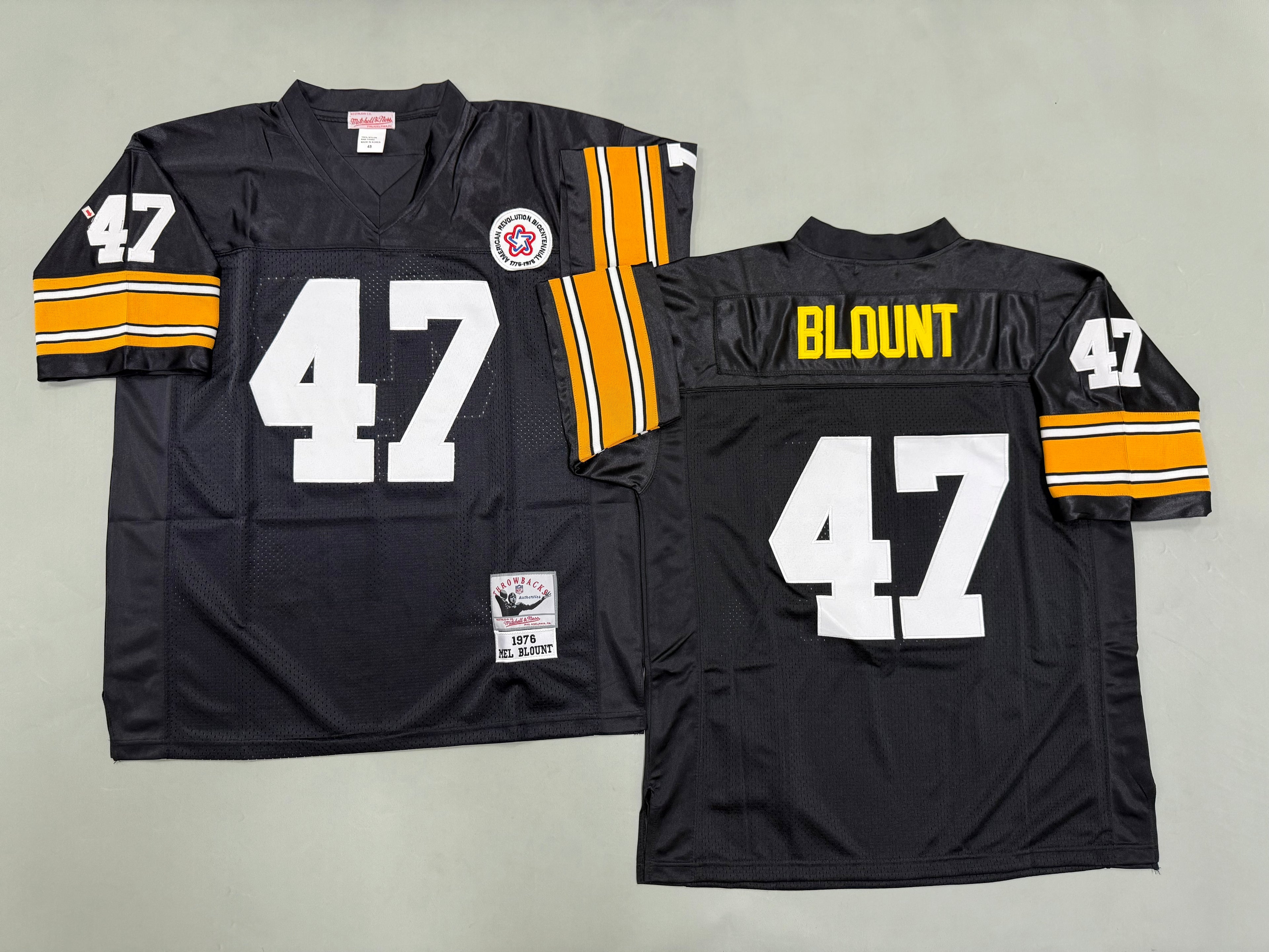 Mens Mel Blount#47 black Pittsburgh Steelers Vintage Throwback Jersey