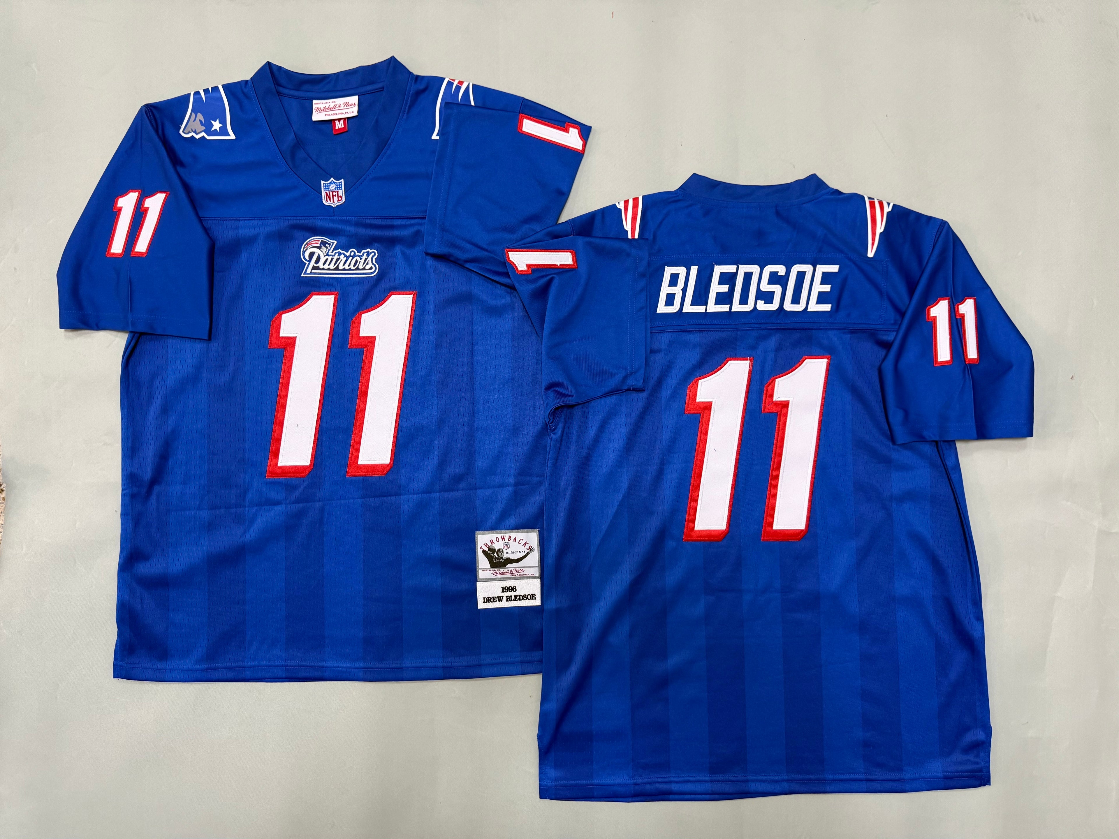 Mens Drew Bledsoe#11 New England Patriots Vintage Throwback Jersey