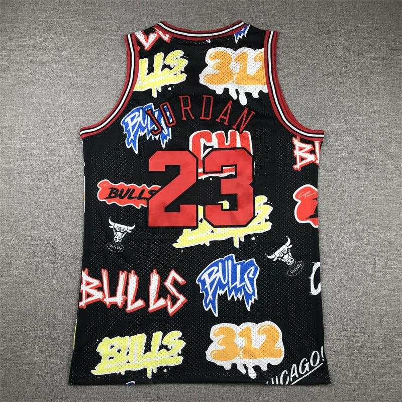Chicago Bulls Michael Jordan #23 1997-98 Graffiti Edition Throwback — Embroidered Jersey