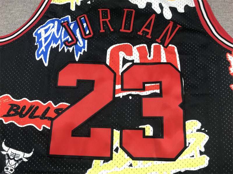 Chicago Bulls Michael Jordan #23 1997-98 Graffiti Edition Throwback — Embroidered Jersey