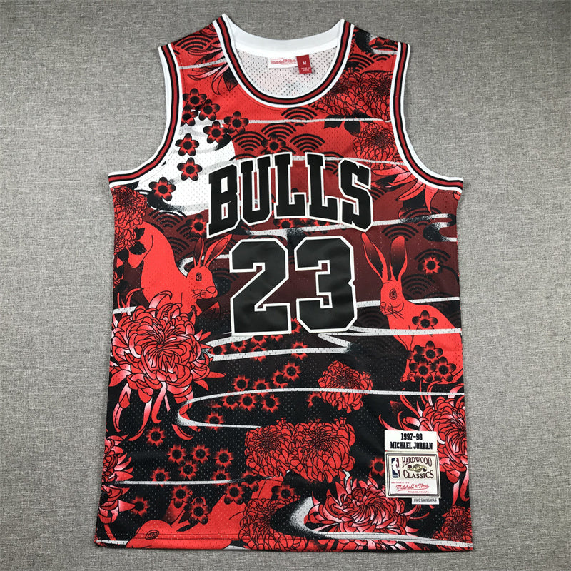 Chicago Bulls Michael Jordan #23 1997-98 Year of the Rabbit Throwback - Embroidered Jersey